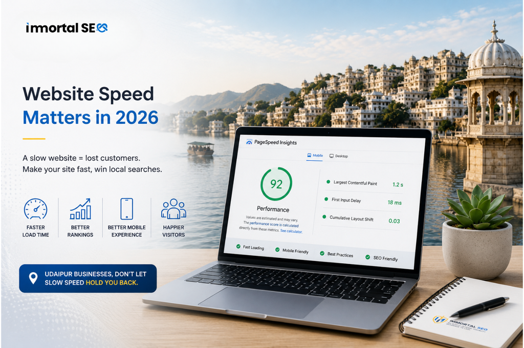 Testing website speed for a Udaipur business site